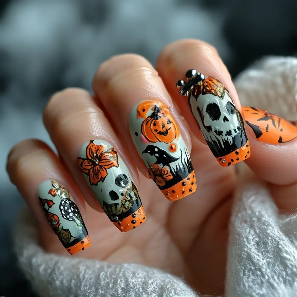 Halloween ghost nail