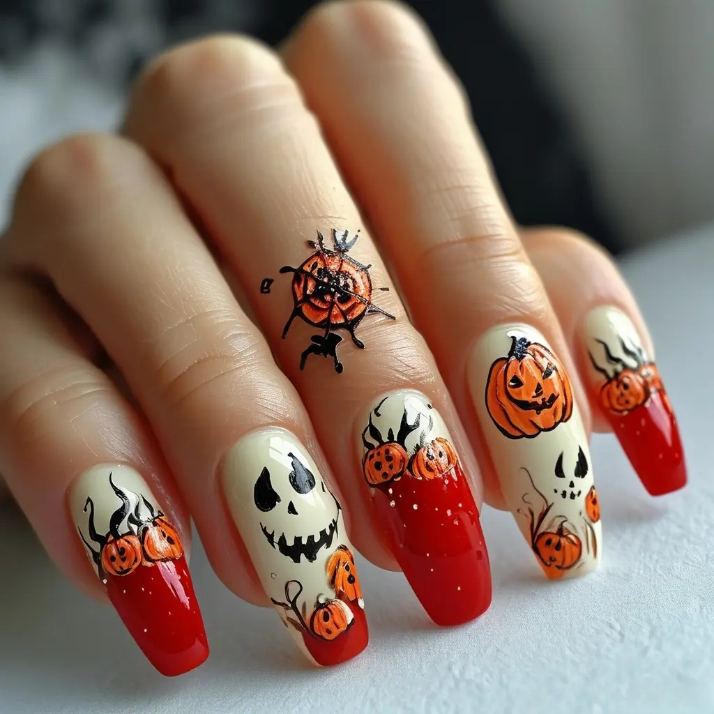 Pumpkin Nail Design