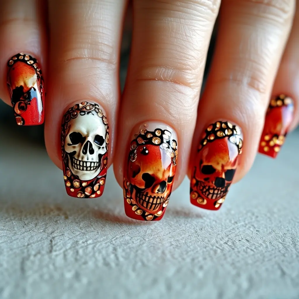 Skeleton Nails design 02