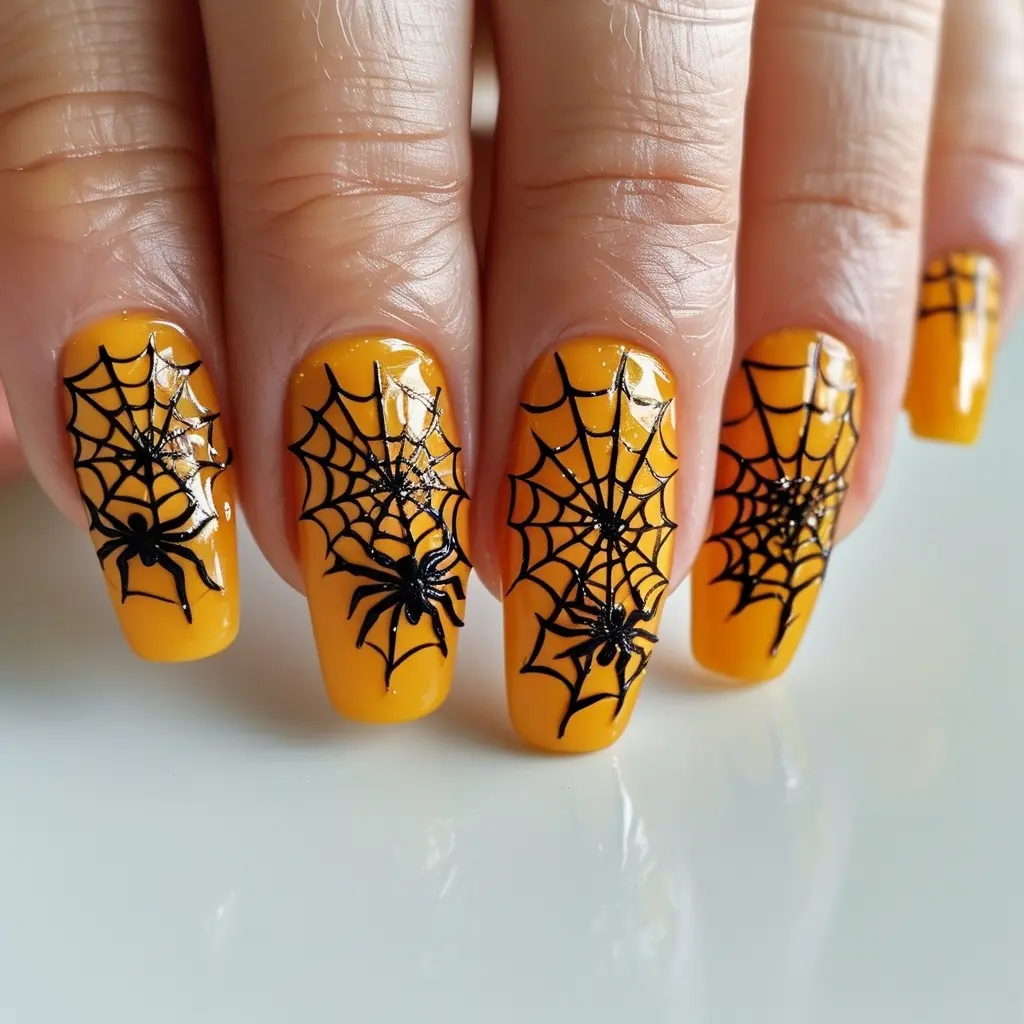 Spider Web Nail Art design