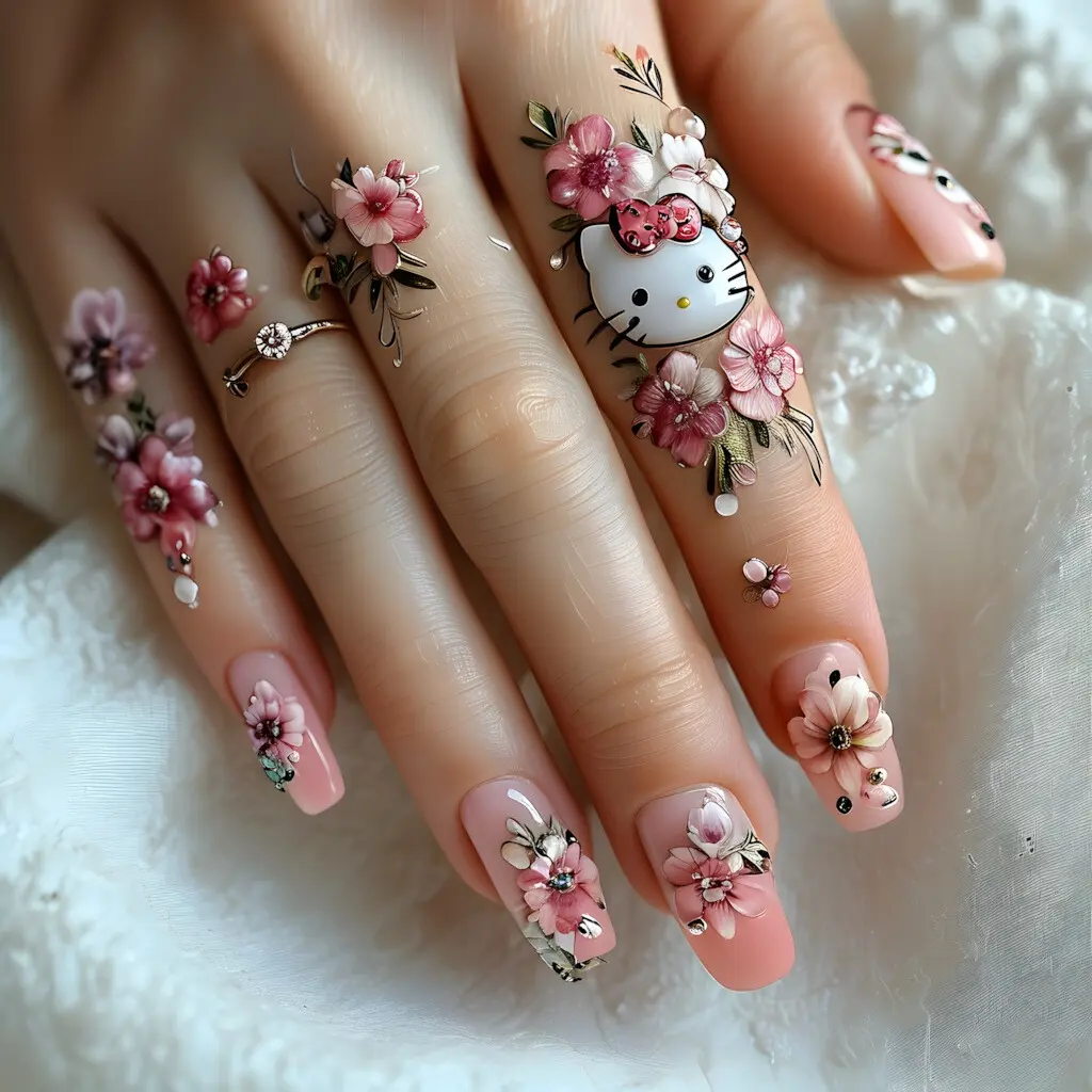 Advanced Hello Kitty Gel  with flower