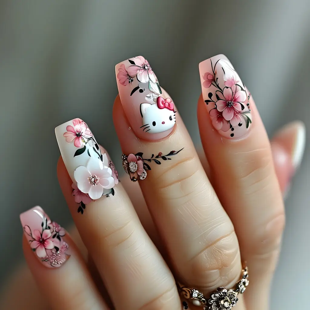 Advanced Hello Kitty Gel  with flower