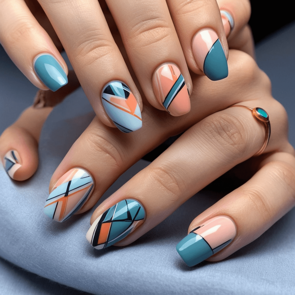 Abstract Designs for Short Nails