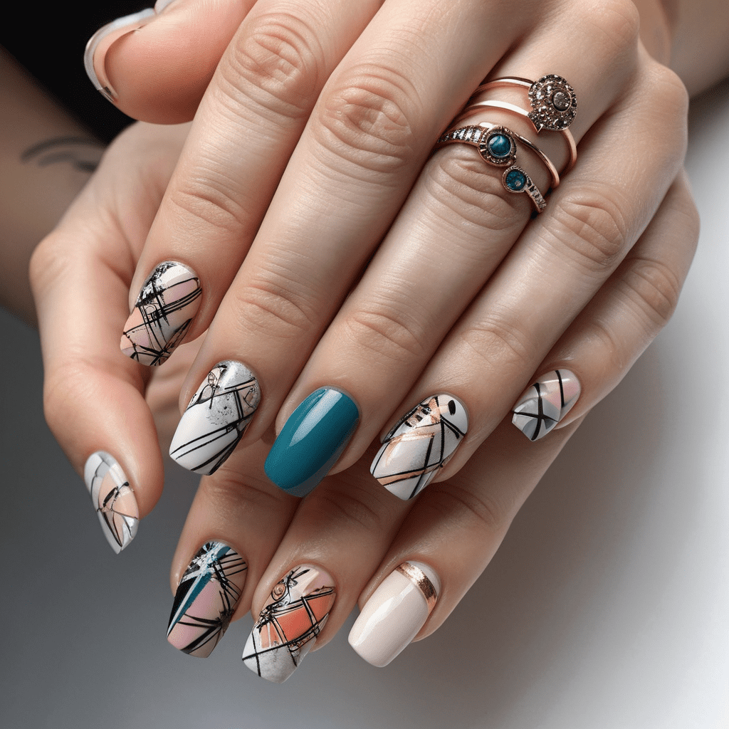 Creative Abstract Nail Designs 