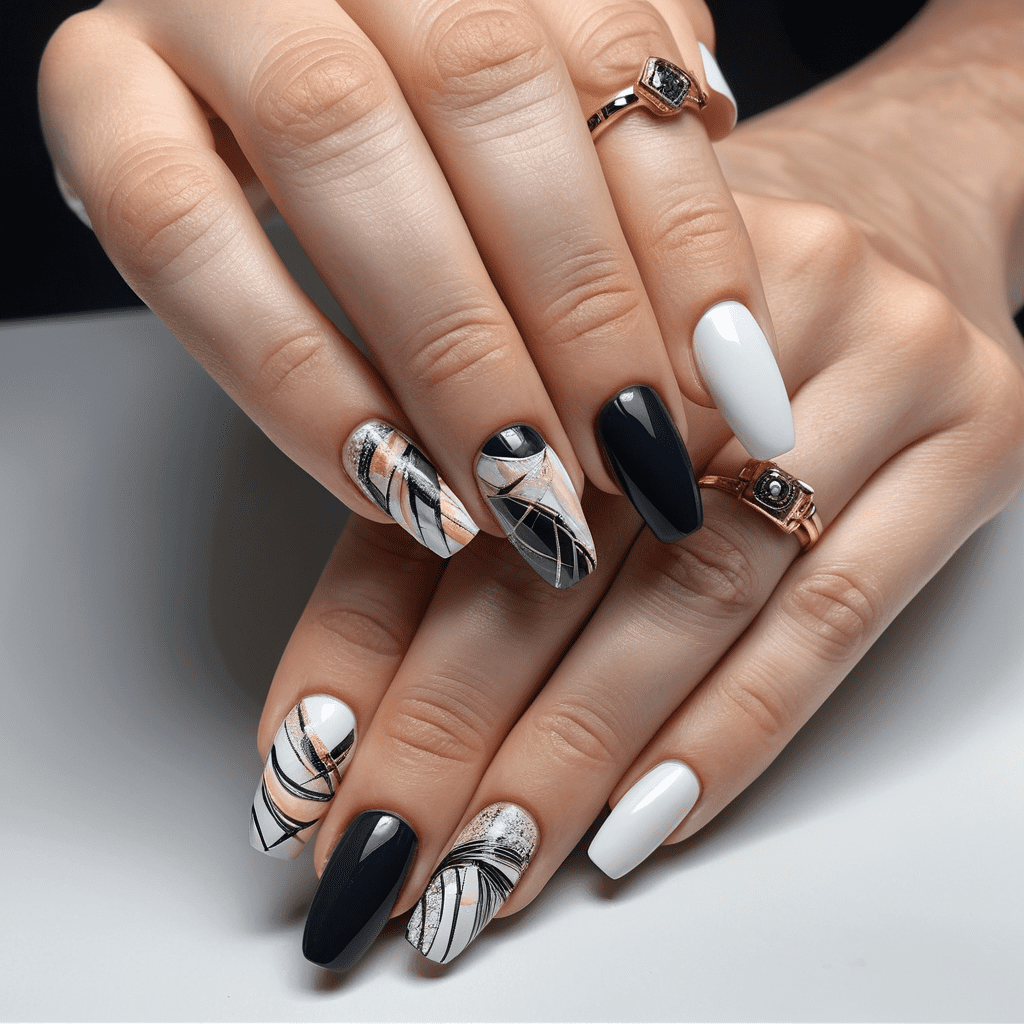 Creative Abstract Nail Designs 