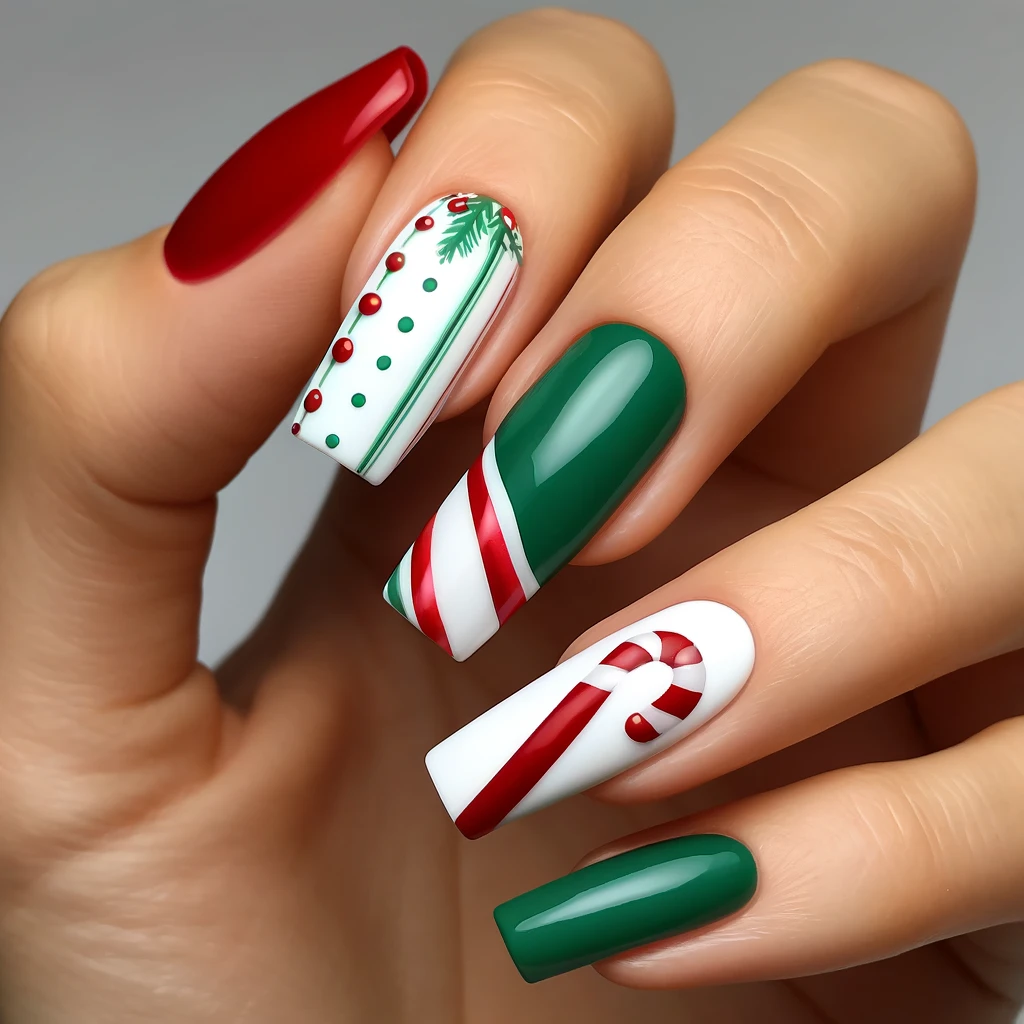 Gingerbread Fun Christmas Nail Art