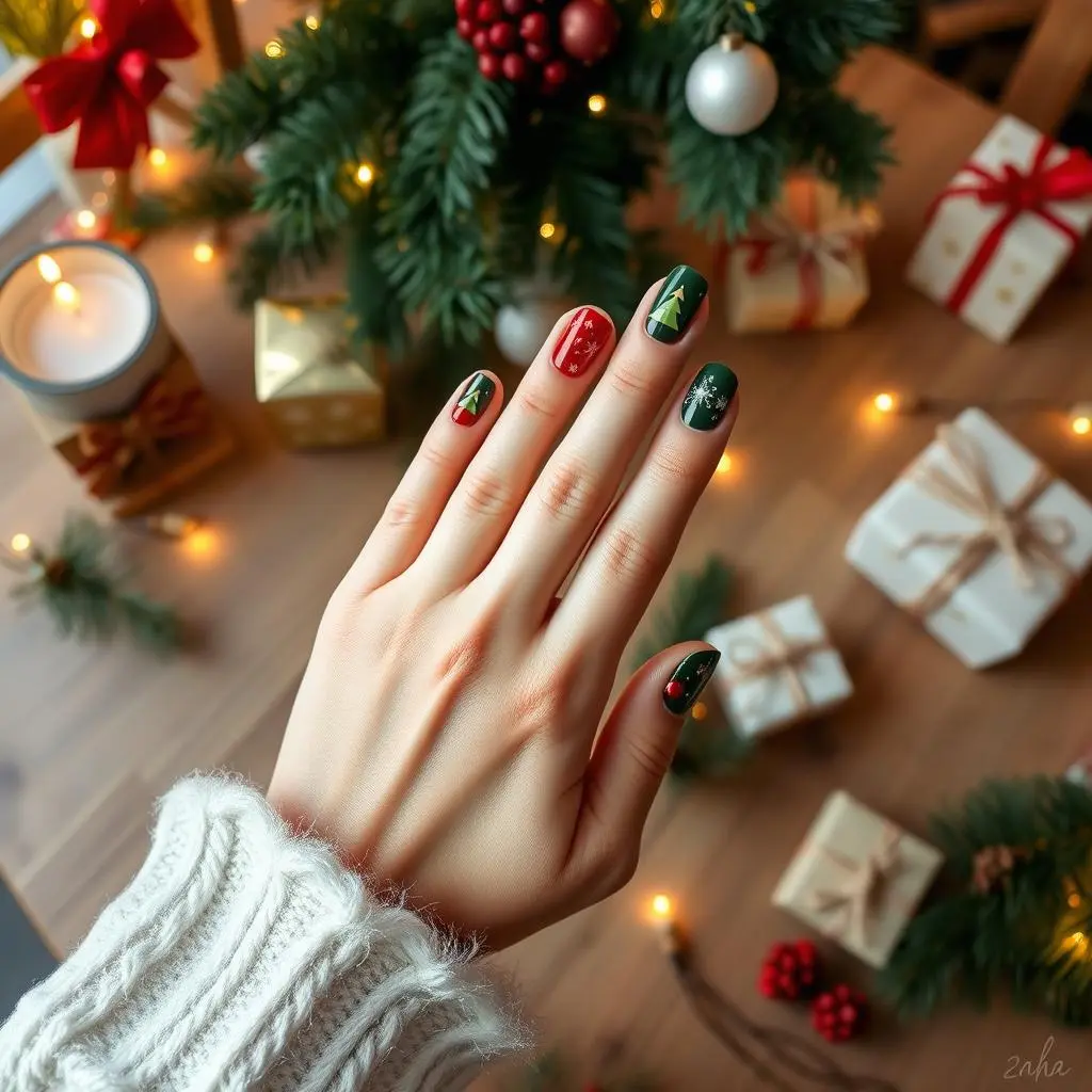 Five-Minute Festive Christmas NAIL Designs