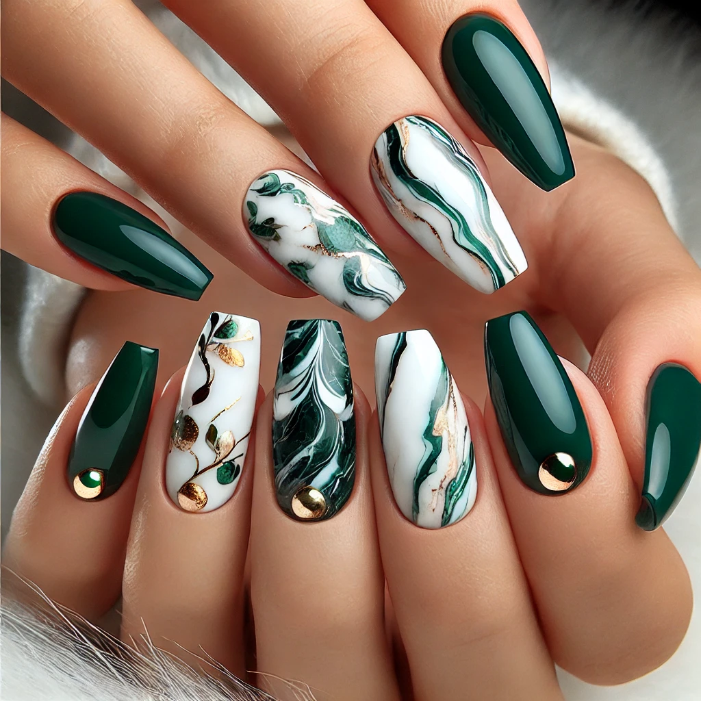 Dark Green  Green nail design