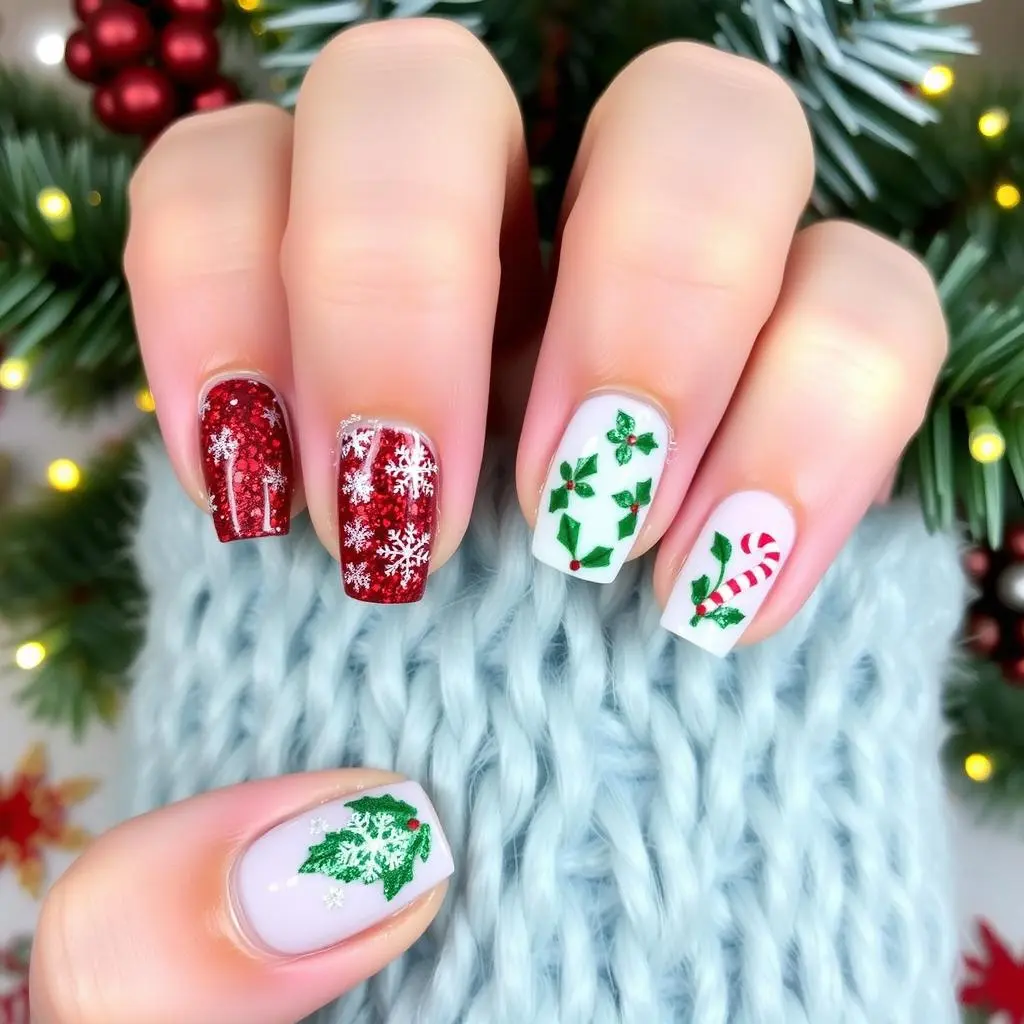 Quick and Easy Christmas Nail 