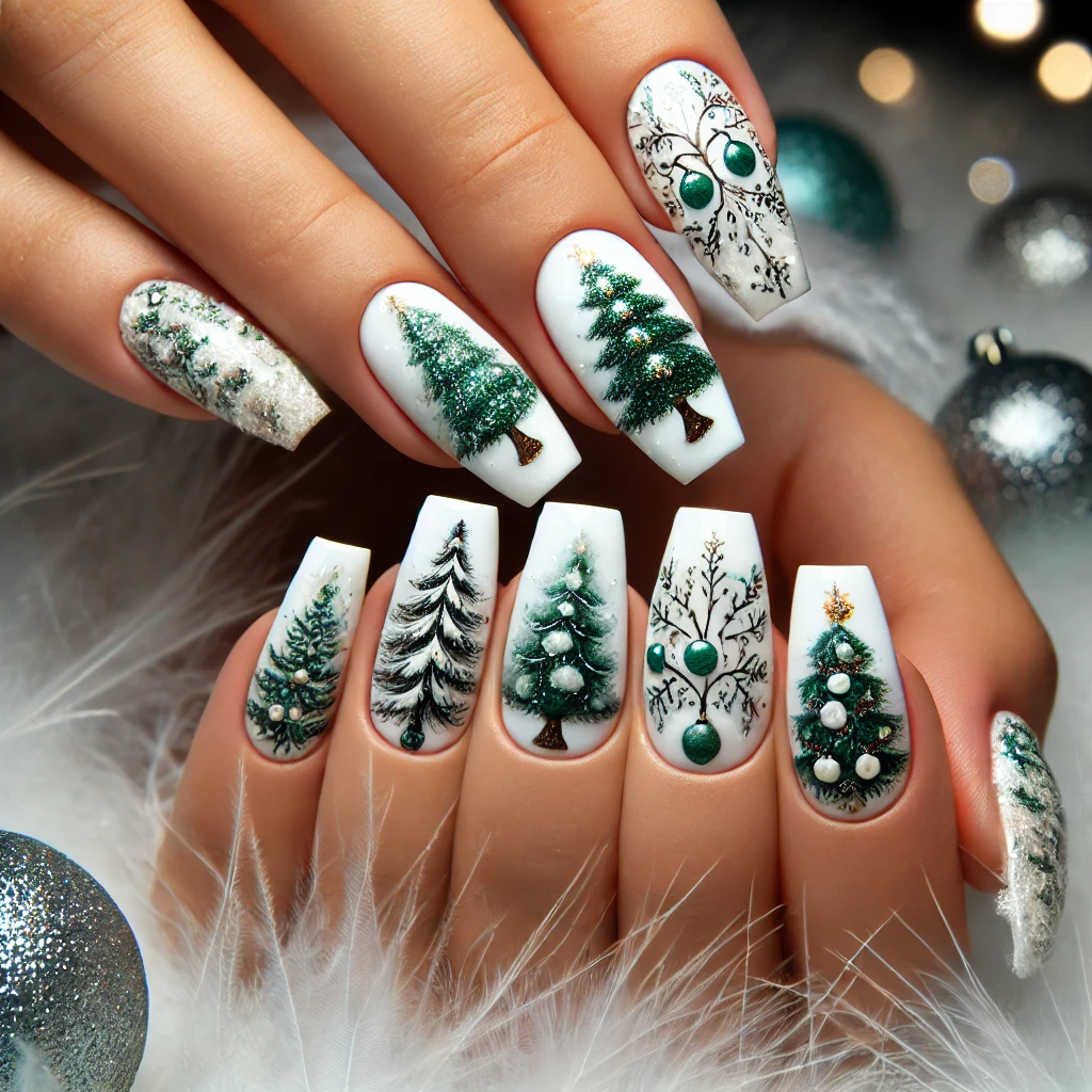 Christmas Tree Nail Designs