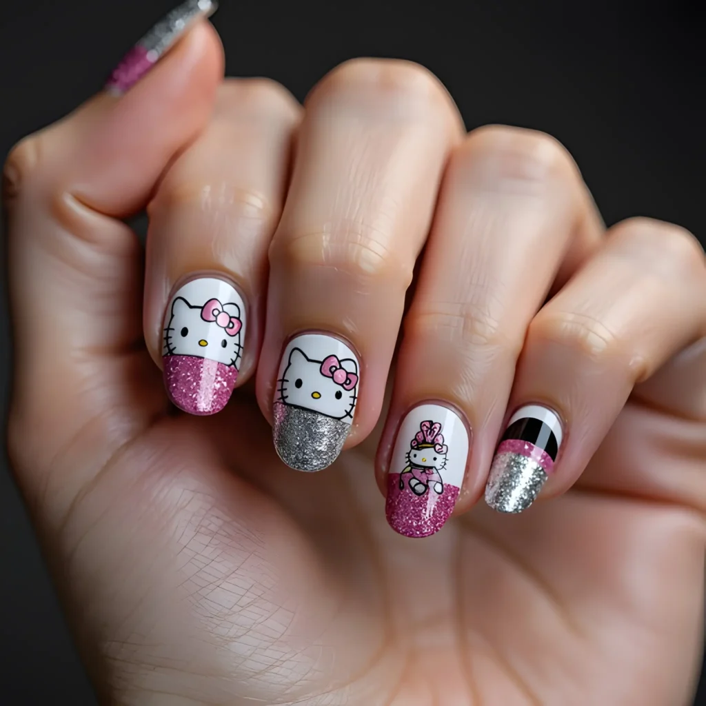 Simple Pink and White Hello Kitty Designs 