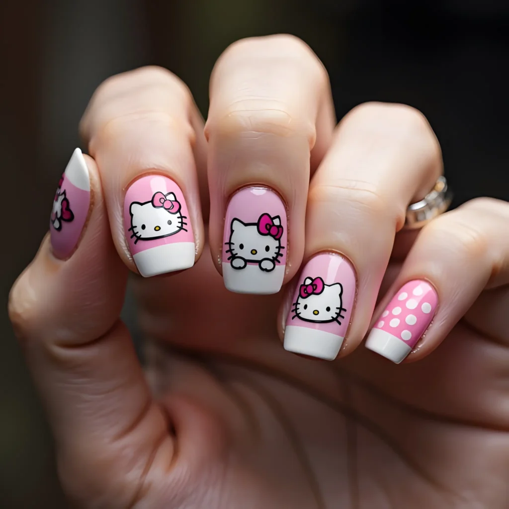 Simple Pink and White Hello Kitty Designs 