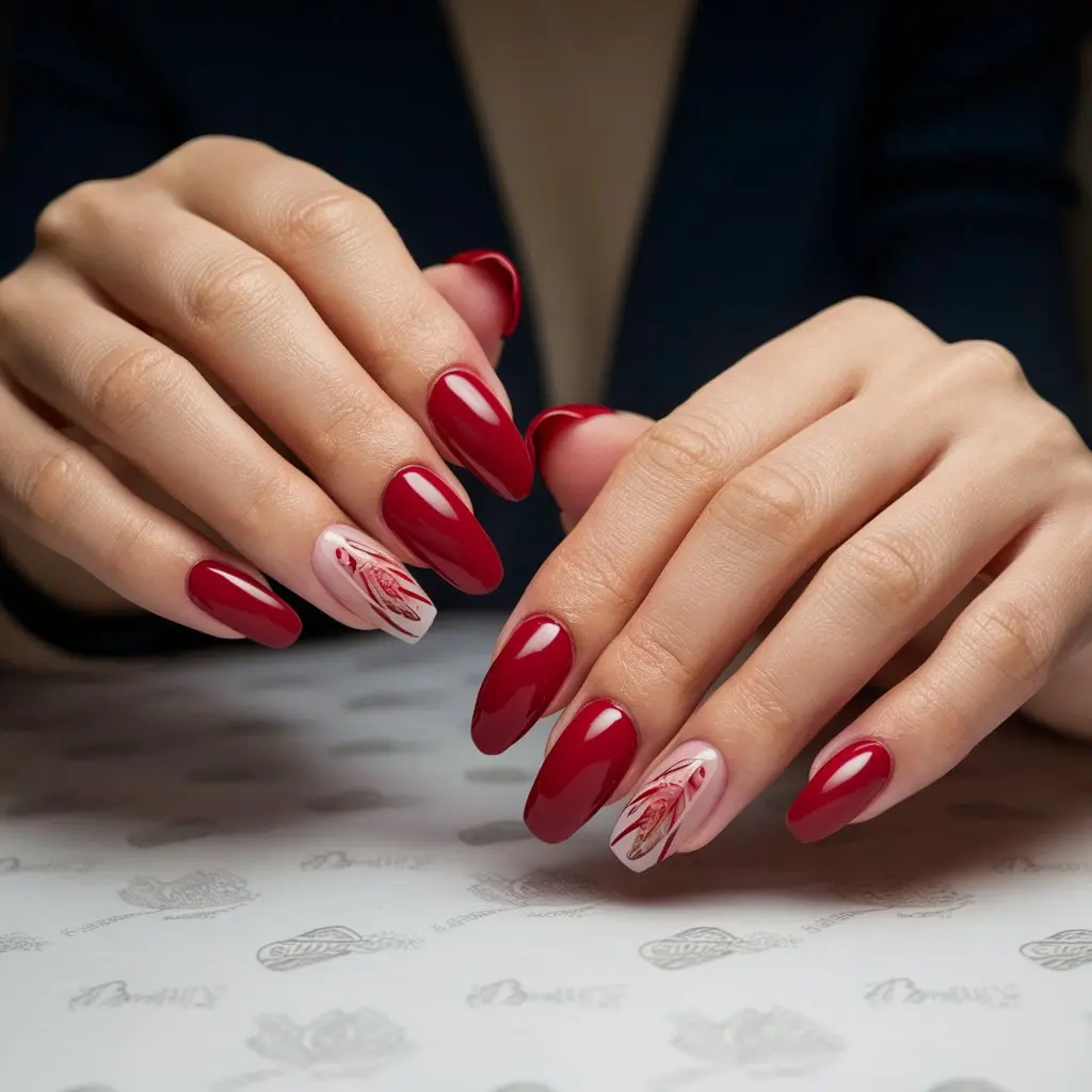 red Matisse Lines nail