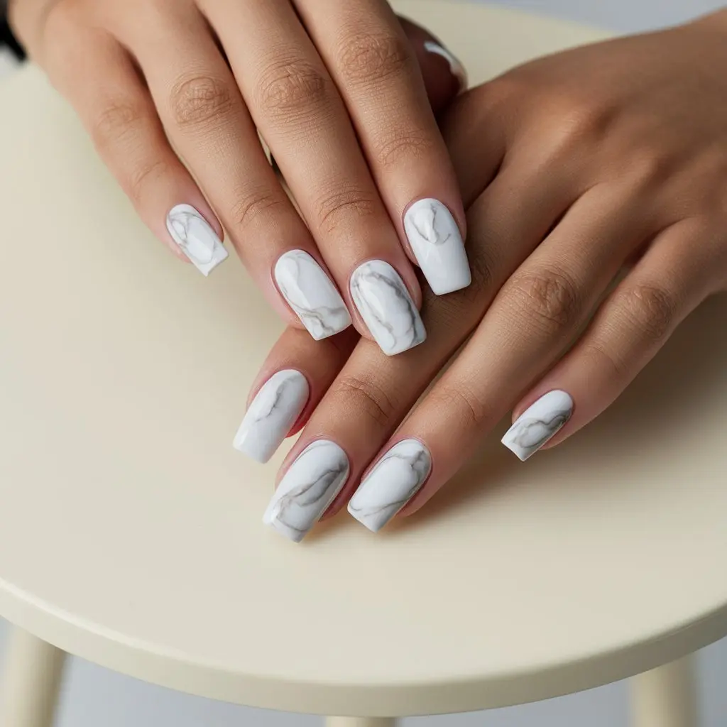 Long Marble Nails