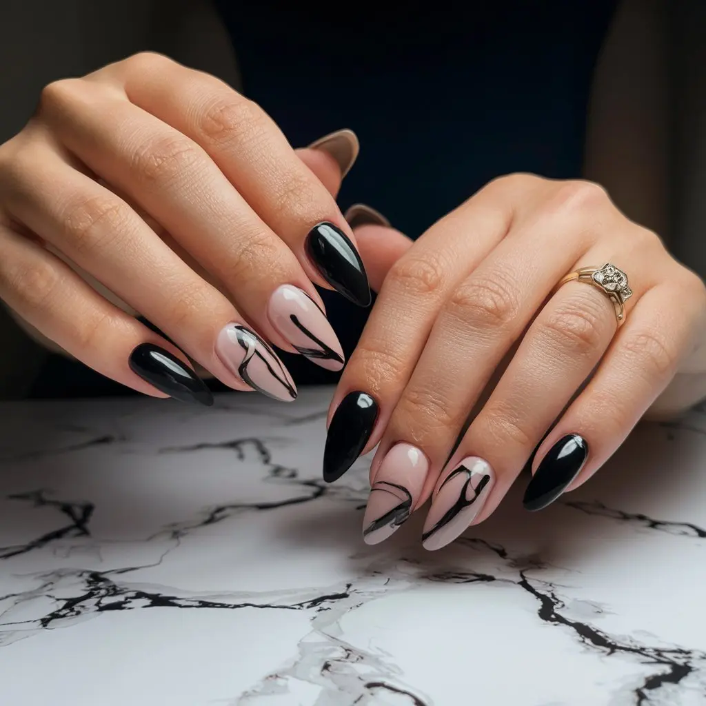 Simple Marble Nails