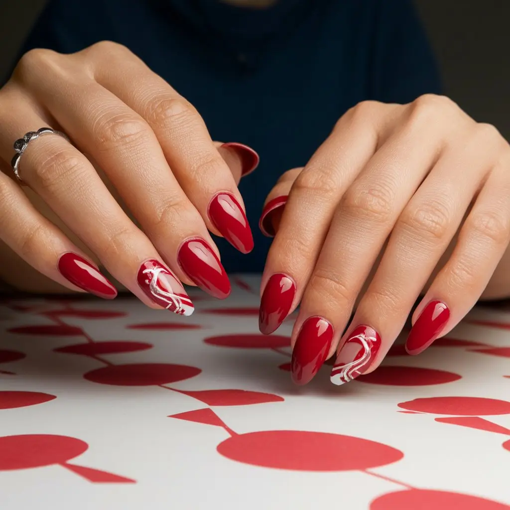 Red Marble Nails